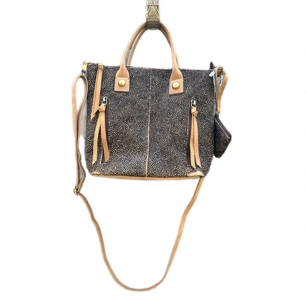 Miss Albright Hair-On Hide Leather Satchel Crossbody/Shoulder Bag-adjustable